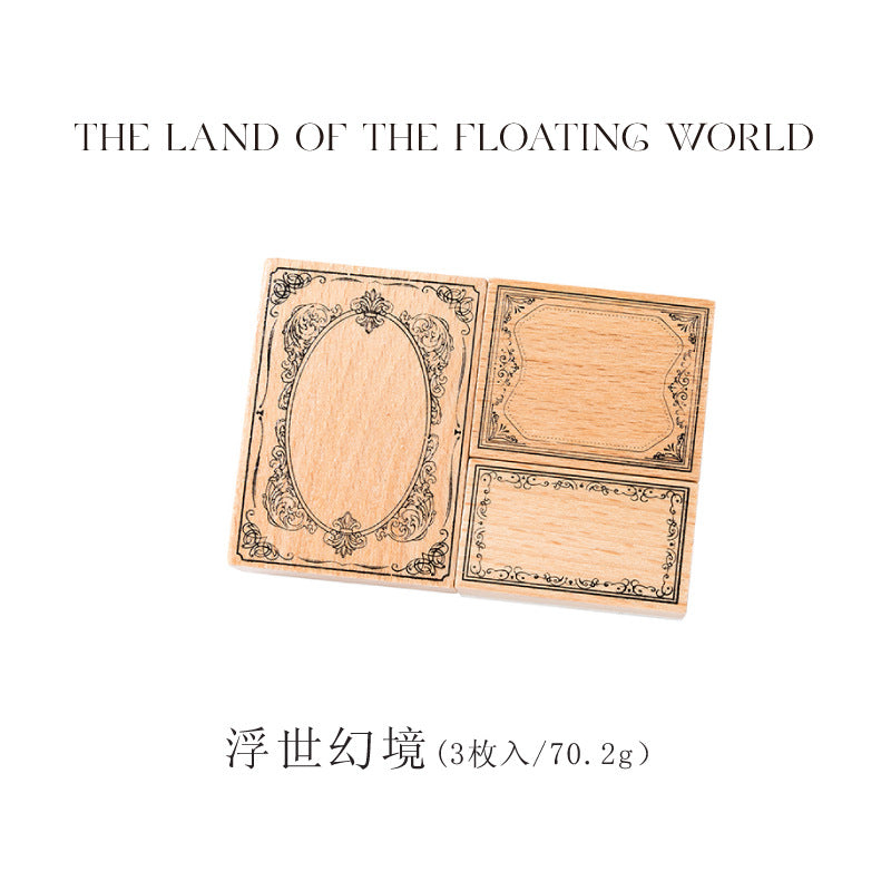 Retro European-Style Border Wooden Stamp Set – Collage Decoration & Printing Tool - ViktaShop