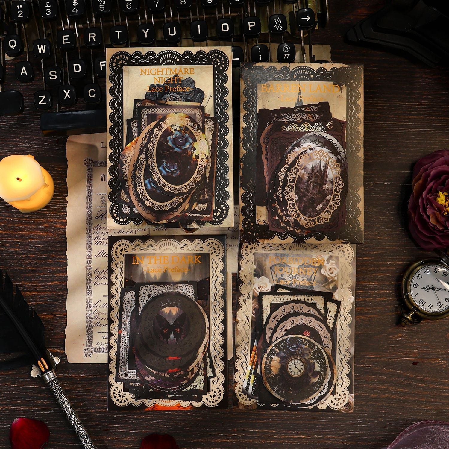 Ancient Forest Material Paper - Lace Prologue Series, 20 Pcs - ViktaShop