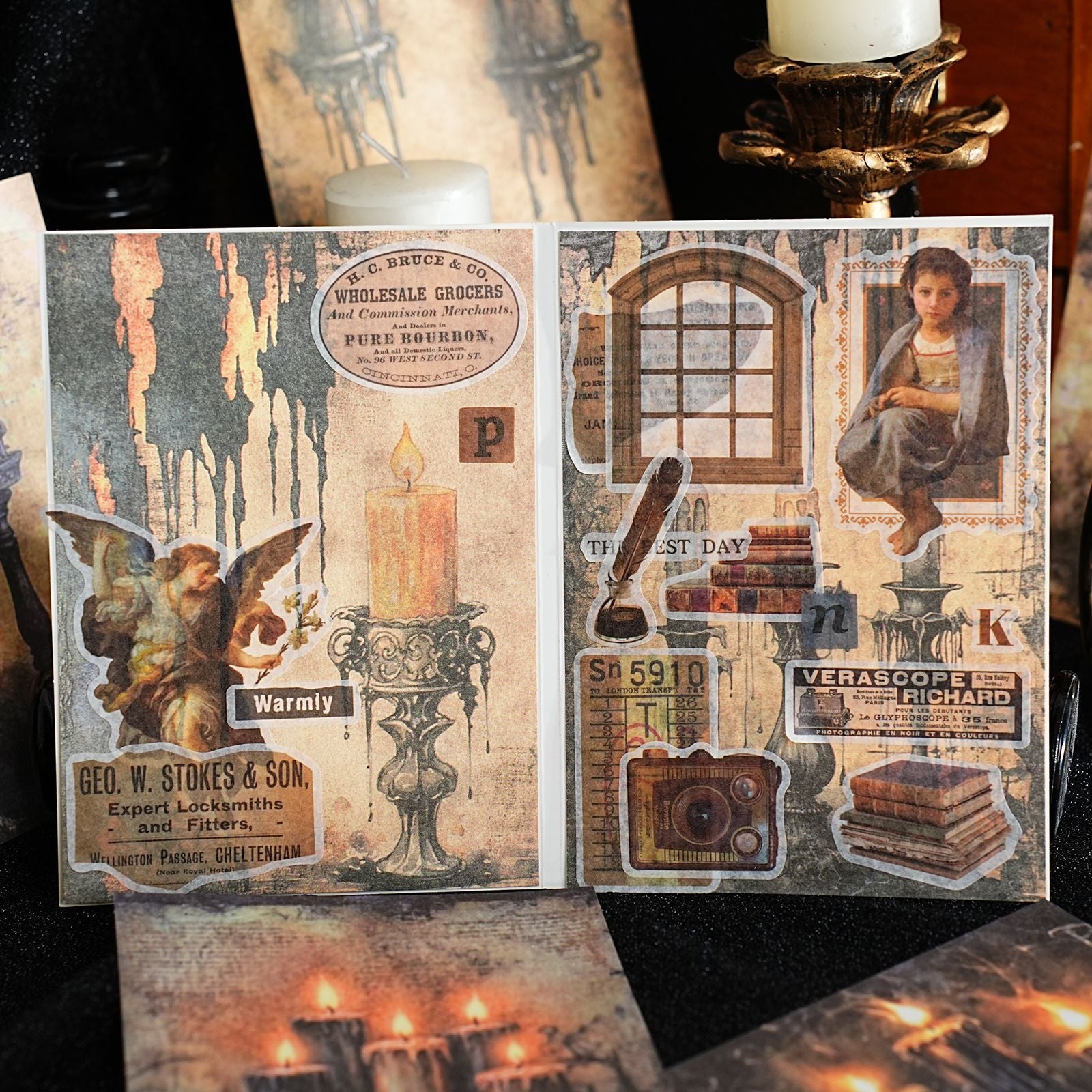 Bird Retro Dancing Series Paper - Dark Aesthetic, 10 Sheets - ViktaShop