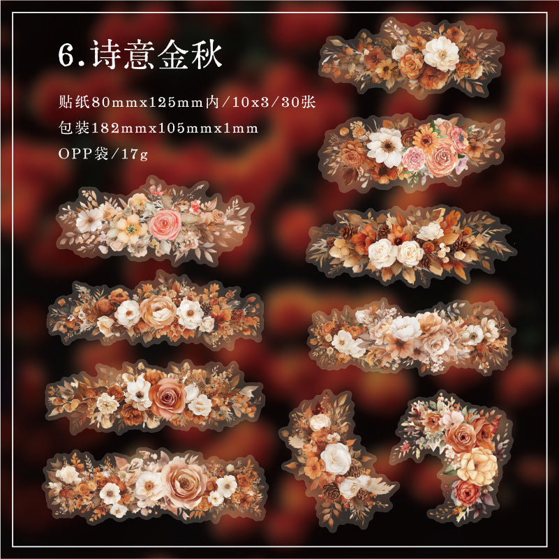 Twilight PET Flower Sticker Bag – Floral Theme, 8 Options - ViktaShop