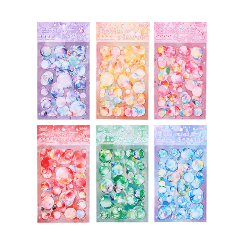 Glass Candy Heart PET Stickers - Transparent Splash Ink Style - ViktaShop