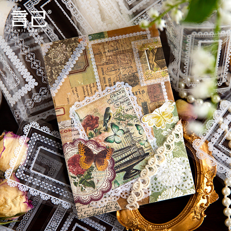 Lace Nocturne Series, Retro Border Decoration PET Tape, 6 Options - ViktaShop