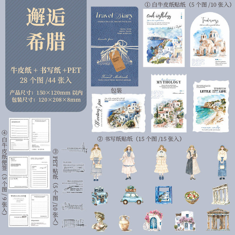 Travel Diary Series – Travel Theme Material Pack, 4 Options - ViktaShop