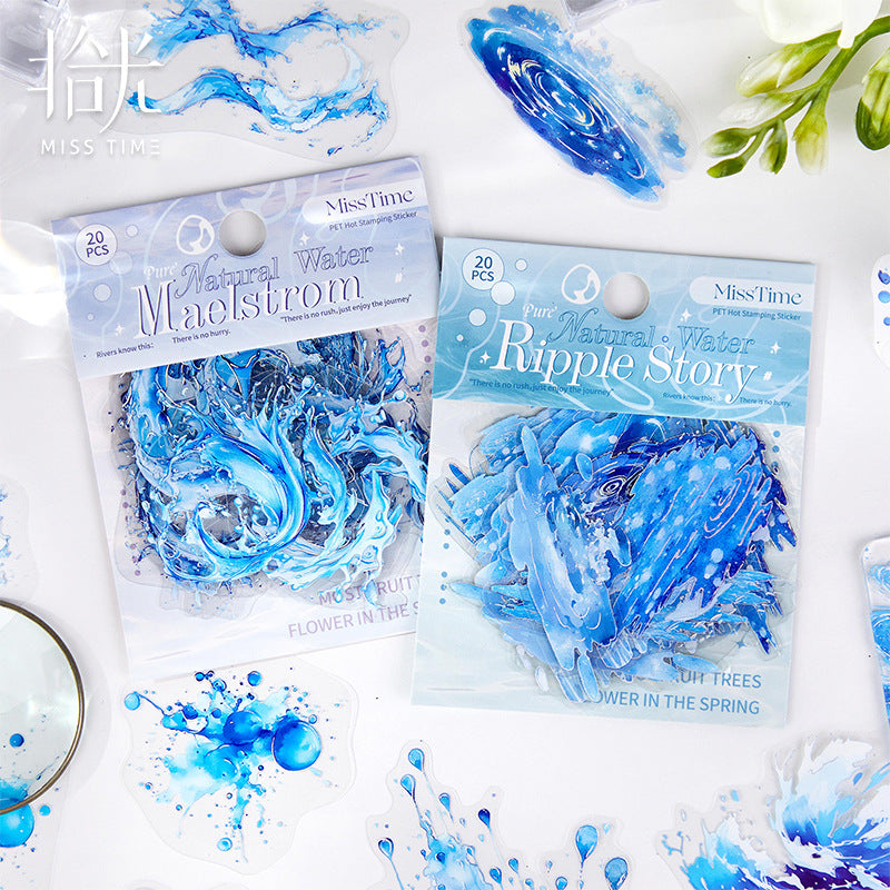 Natural Water Series PET Stickers - 20 Pcs - ViktaShop