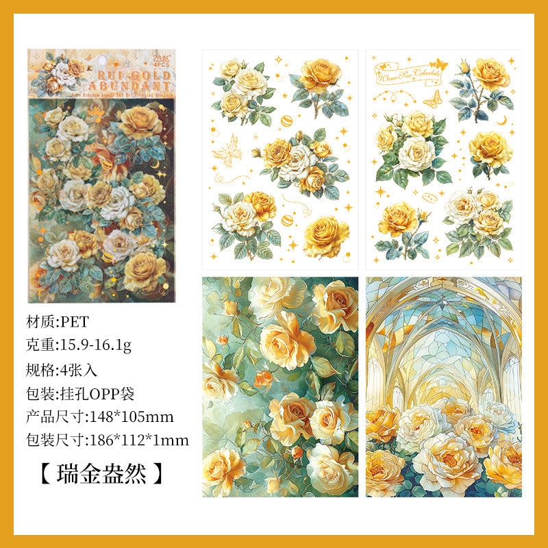 Rose Foil Stickers – PET Waterproof Cut Film, 6 Options - ViktaShop
