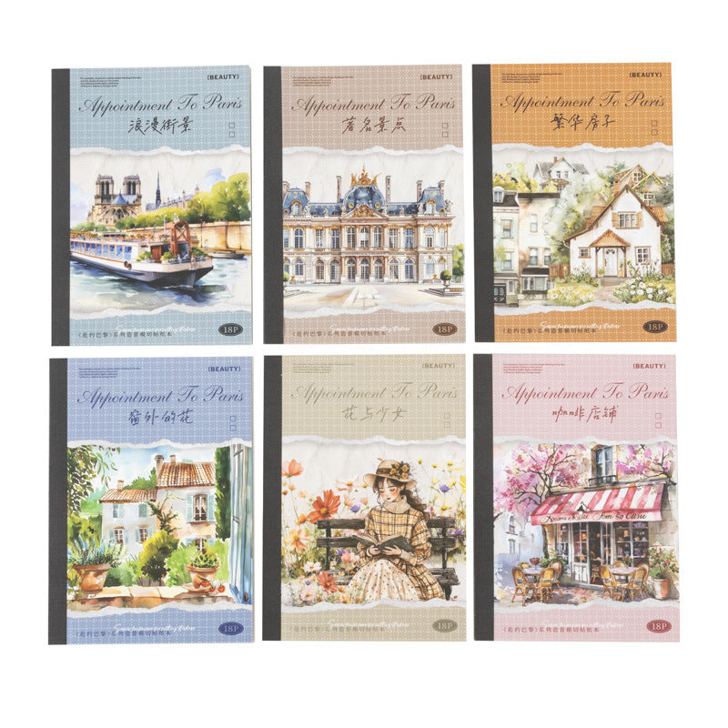 PET Stickers – Paris Series Retro Floral Decorative Stickers, 6 Options - ViktaShop