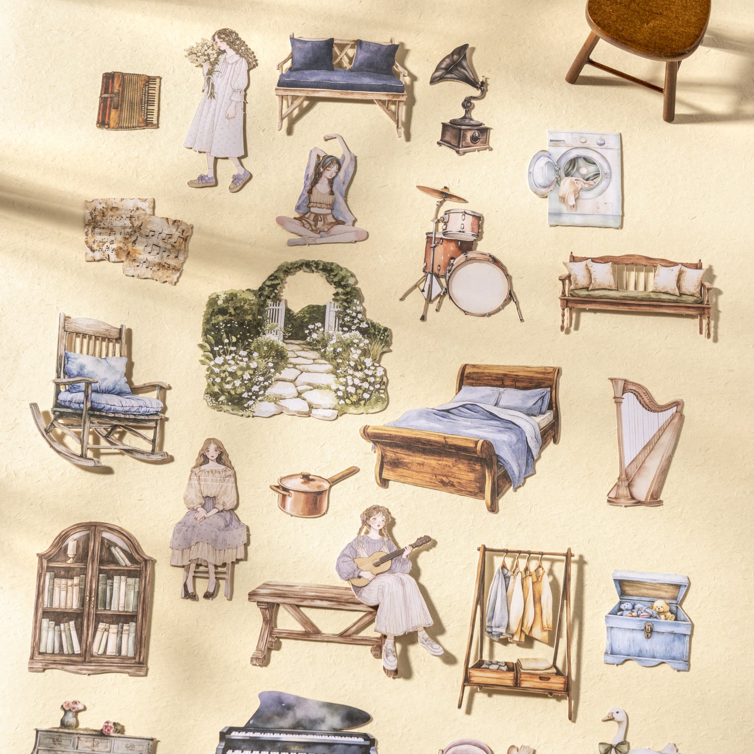 Annie’s Small Home Sticker Pack – Furniture & Landscape Hard Cards, 6 Options - ViktaShop