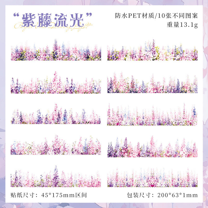 Flower Garden PET Stickers, 10 Pcs - ViktaShop