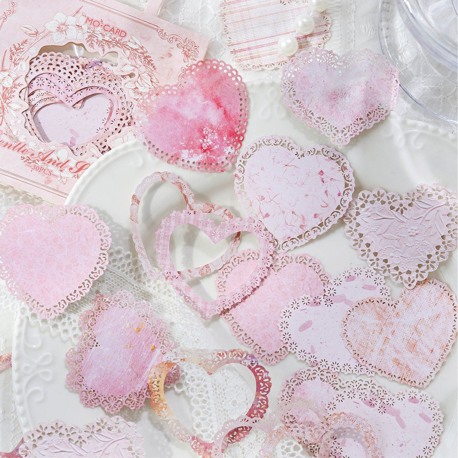 Hollow Border Card – Lace Light & Shadow Series, Light Retro Material - ViktaShop