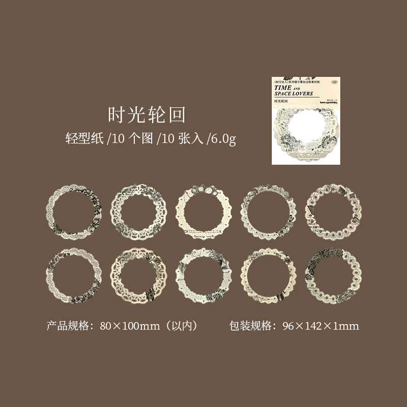 Wonderful Day Series Lace Hollow Frame Material Paper for Scrapbooking