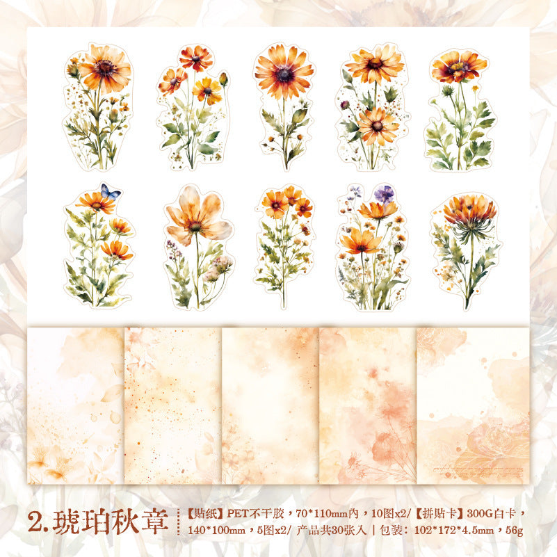 Material Bag - When Flowers Bloom Series, 30 Pcs - ViktaShop