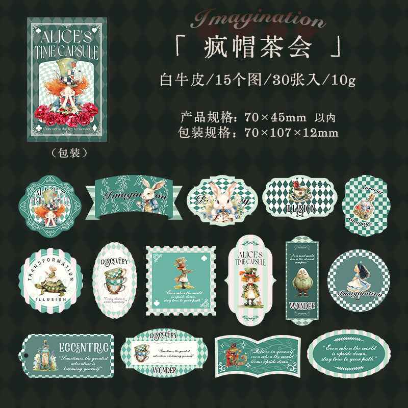 Time Box Series Boxed Stickers - 30 Pcs