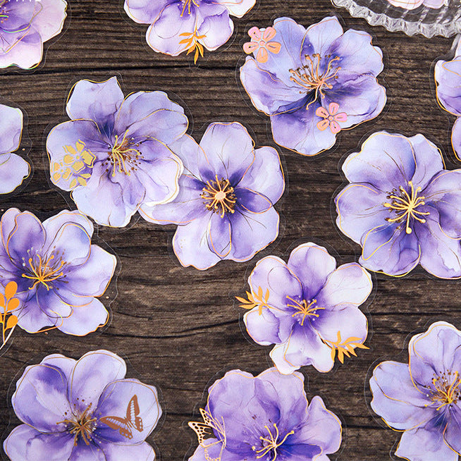 Light magic fog flower PET bronzing stickers 20 psc - Viktashop.com