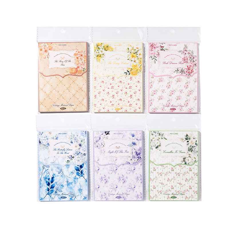 Cool Breeze Flower Series Craft Paper Material - 50 pcs