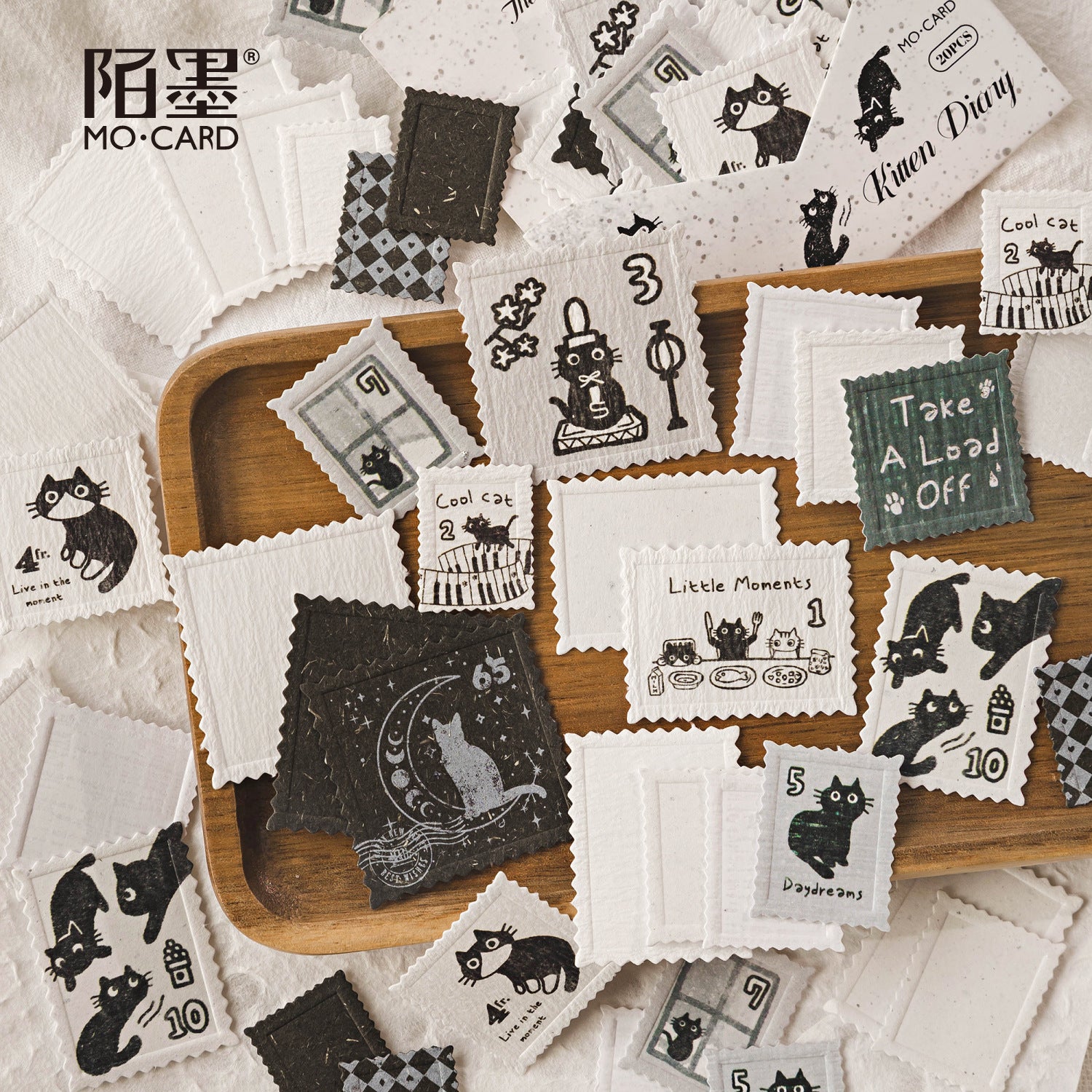 Vintage Postage Stamp Stickers – Floral, 20 pcs - ViktaShop