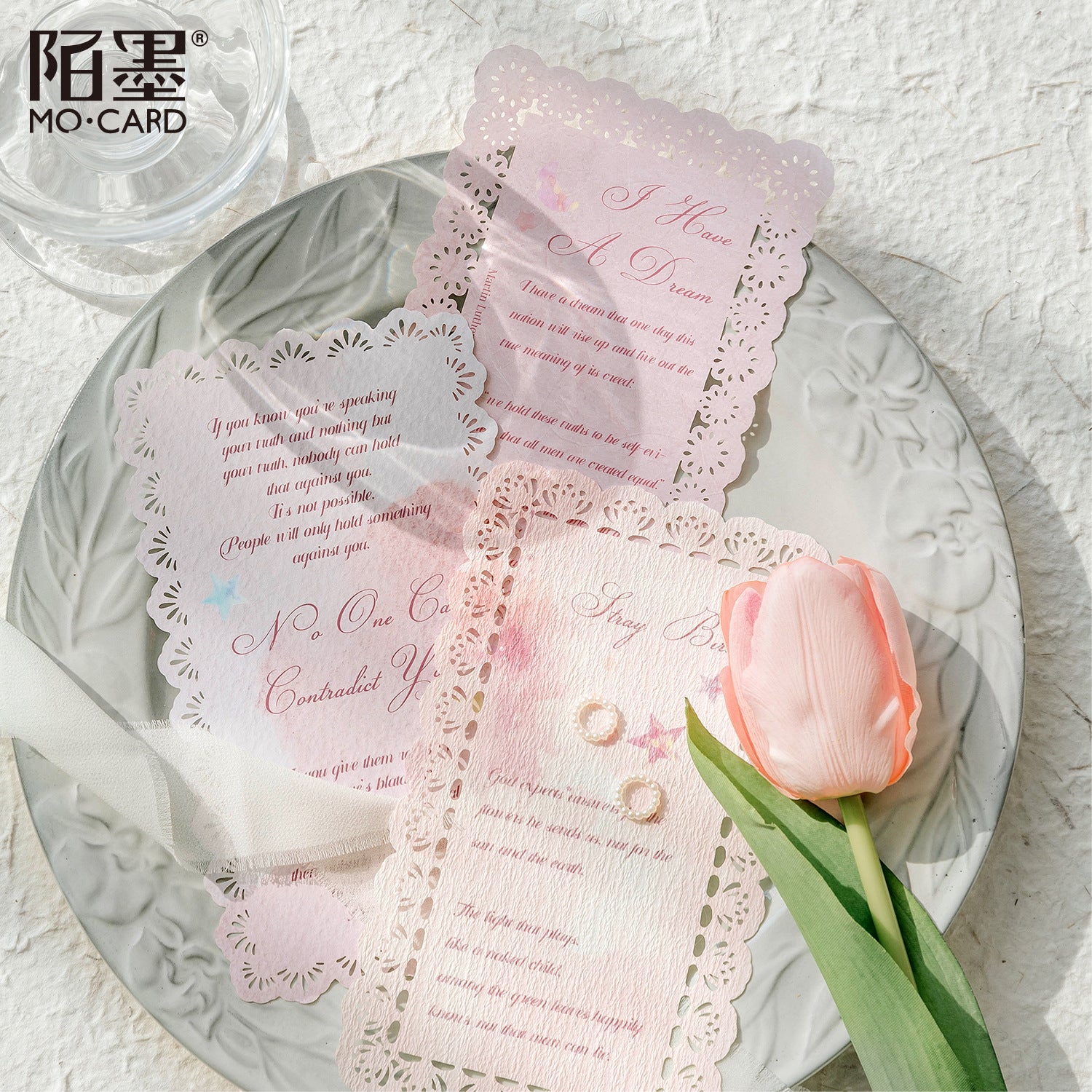 Paper Hollow Lace - Love Words Series, 10 Pcs - ViktaShop