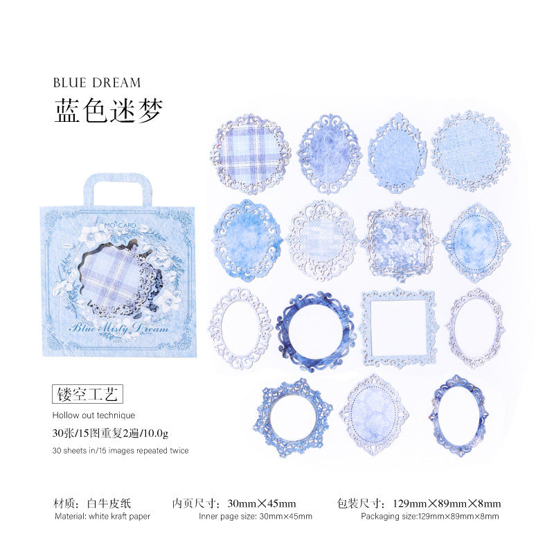 Hollow Border Card – Lace Light & Shadow Series, Light Retro Material - ViktaShop