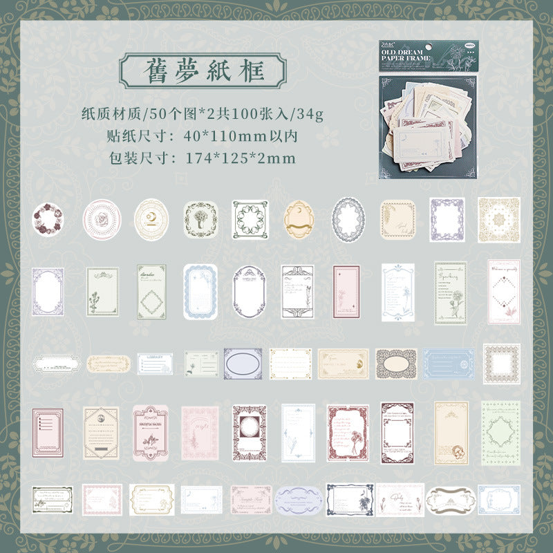 Nostalgic Time Material Paper - Message Notes, 6 Options - ViktaShop