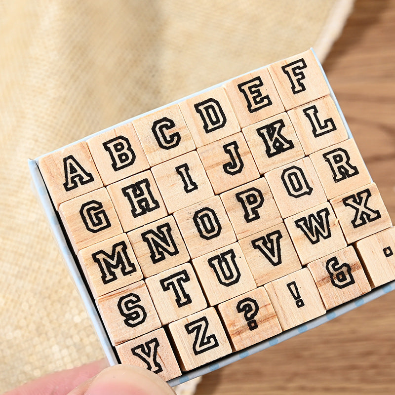 Wooden Stamp Set – English Journal DIY Diary Seals, 4 Options - ViktaShop