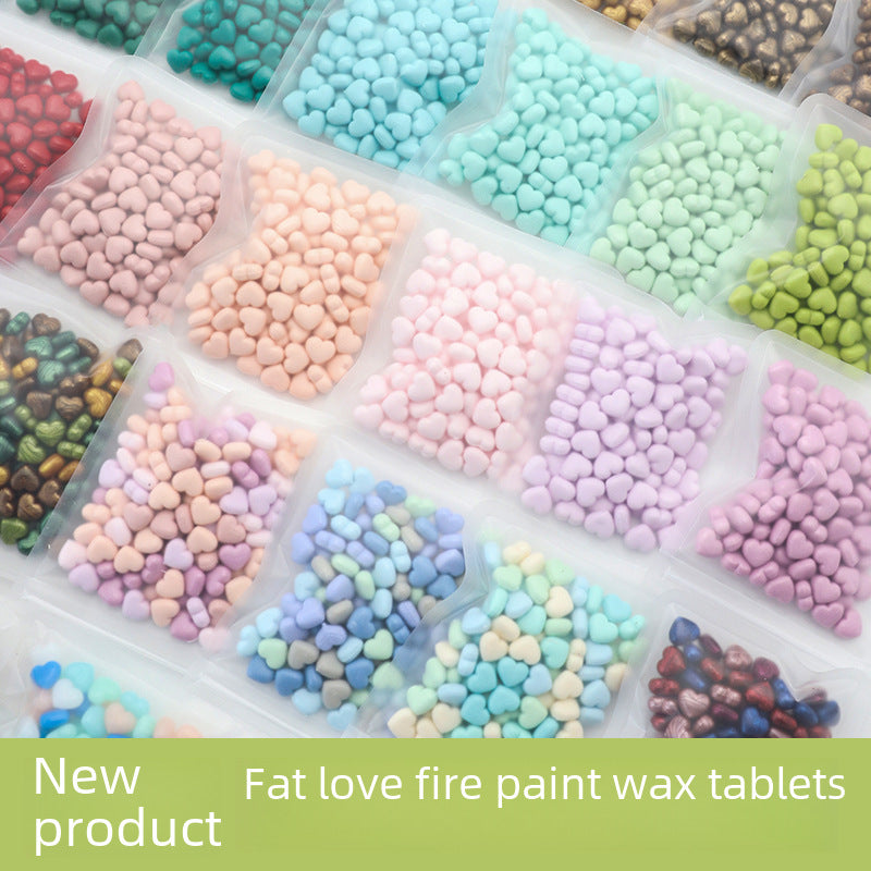 Colorful Heart-Shaped Fire Paint Wax Grain - ViktaShop