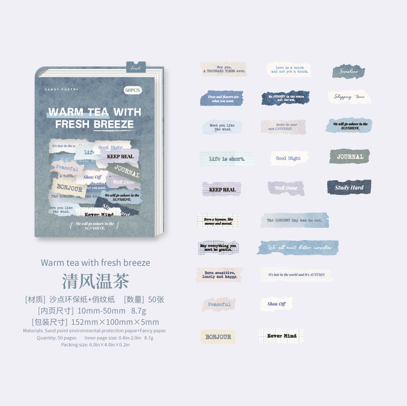 Vintage English Label Sticker, 6 Options - ViktaShop