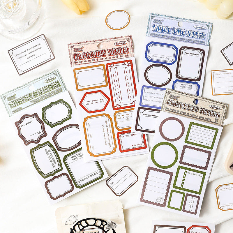 Pegatinas troqueladas con borde retro transfronterizo