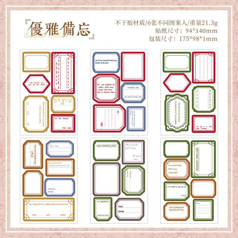 Cross-border Retro Border Die-cut Stickers