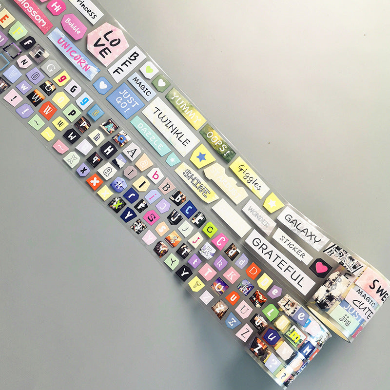 English Letter Die-Cut Stickers, Ins Style Journal Decoration Tape, 2 Options - ViktaShop