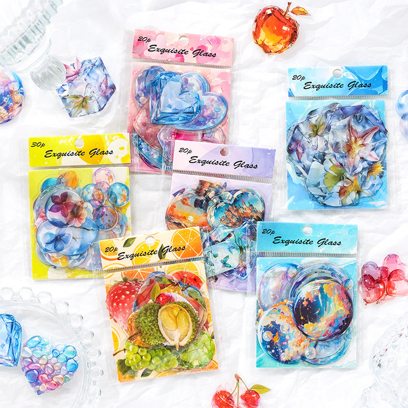 PET Sticker Pack – Splendid Coloured Glaze Series, 6 Options - ViktaShop