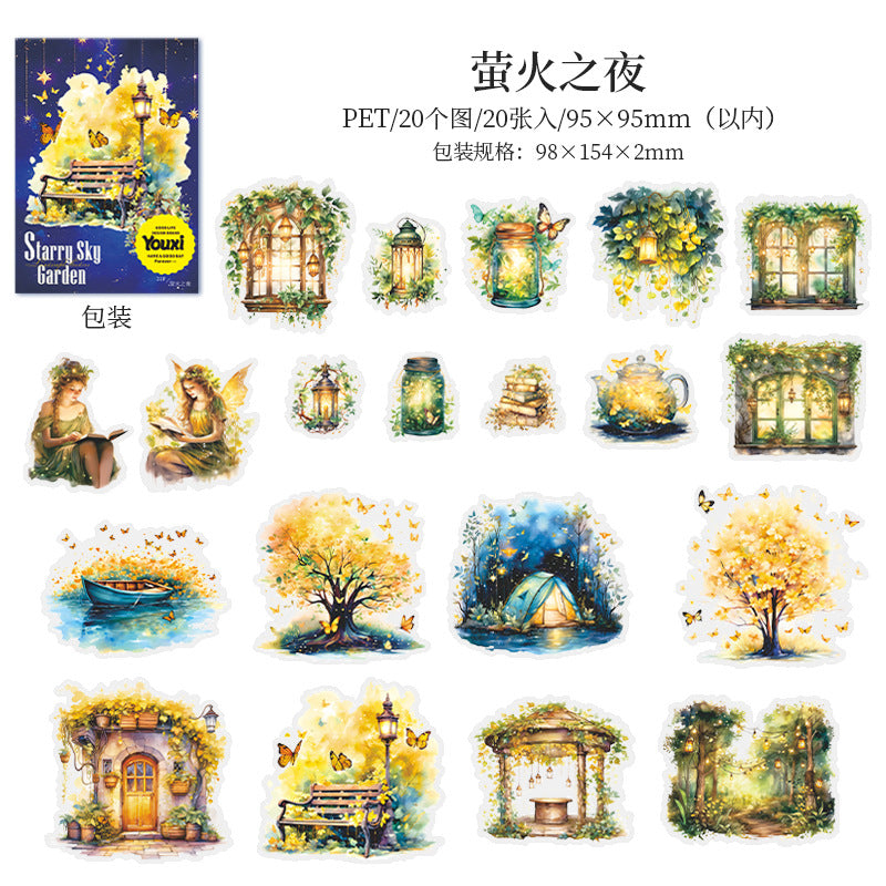 PET Sticker Pack – Magic Character Scene Stickers, 20 Pcs - ViktaShop