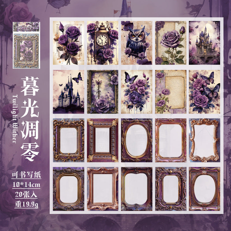 Black Flame Rose Material Paper, 20 Pcs - ViktaShop