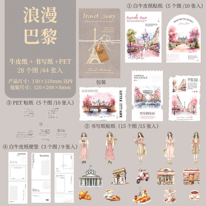 Travel Diary Series – Travel Theme Material Pack, 4 Options - ViktaShop