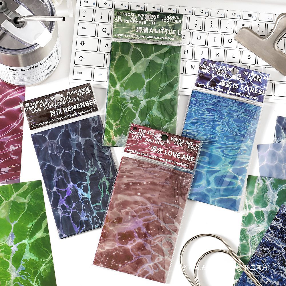 Decorative PET Sticker – Large Background Boil Water Ripple, 10 Pcs - ViktaShop