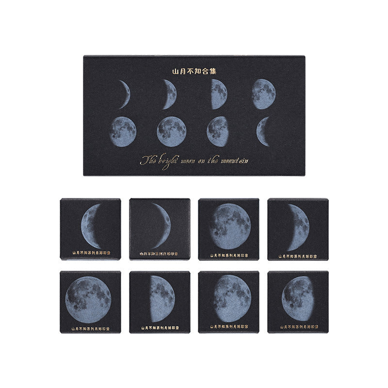 Mountain Moon Round Wooden Stamp – Moon Phase Design - ViktaShop