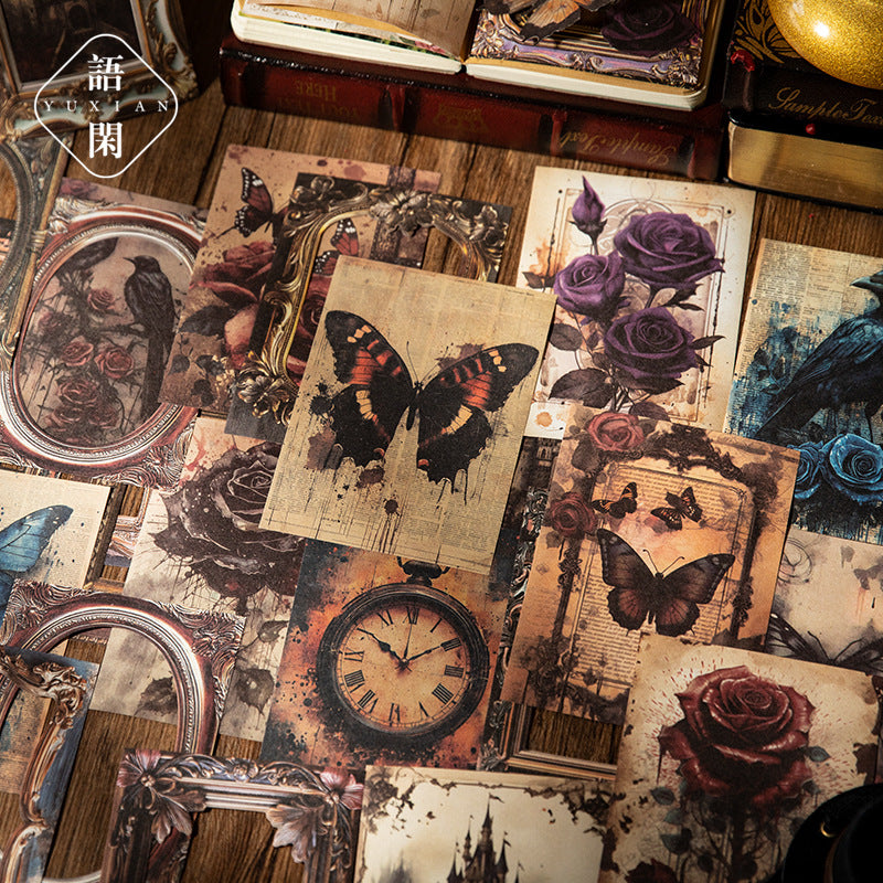 Black Flame Rose Material Paper, 20 Pcs - ViktaShop