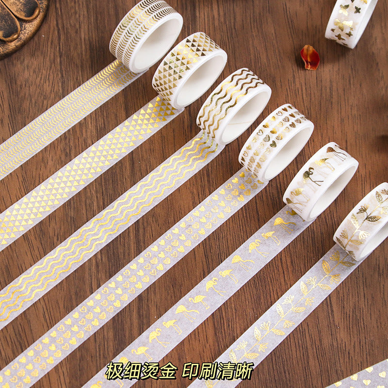 Washi Tape With Gold Hot Stamping, 2m - ViktaShop
