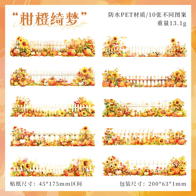 Flat Long PET Sticker Pack – Plant Theme, 10 Pcs - ViktaShop
