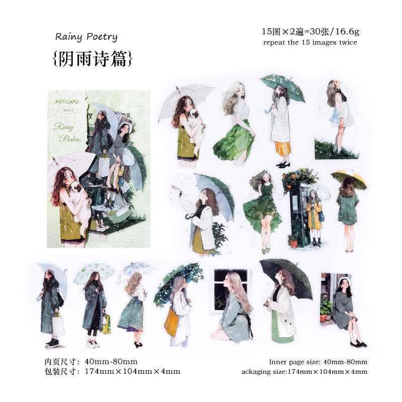 Rain Sound Overture Series PET Stickers