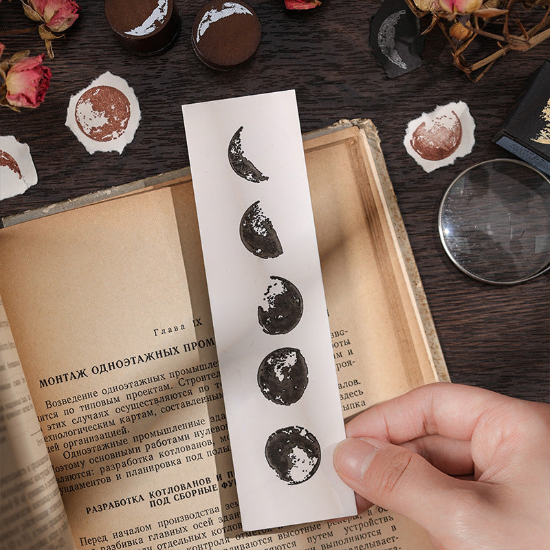 Mountain Moon Round Wooden Stamp – Moon Phase Design - ViktaShop