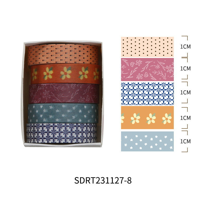 Salt Sunseeker Series – Retro Style Paper Washi Tape Set, 2m - ViktaShop