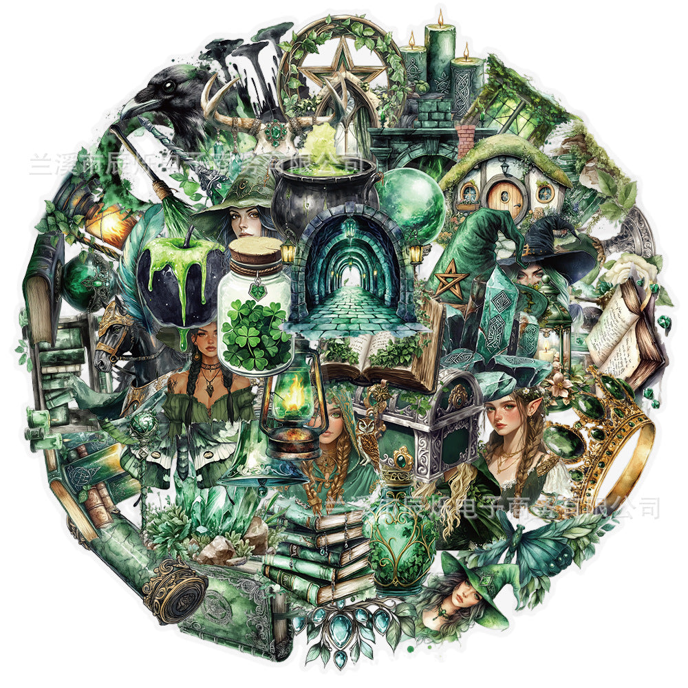 Forest Witch Stickers – Decorative Stickers, 50 Pcs - ViktaShop