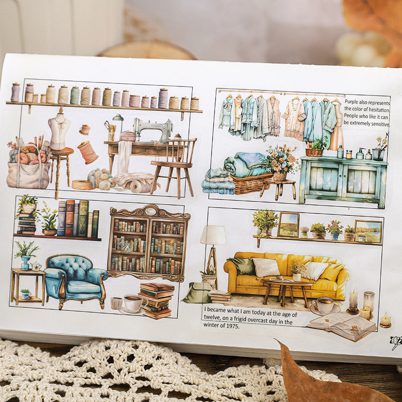 Paper PET Stickers - Leisurely Life Series, 30 Pcs - ViktaShop