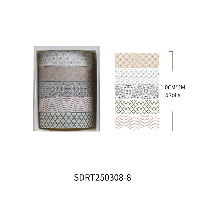 Plain Paper Washi Tape Set – Neutral Collage Series, 12 Options - ViktaShop
