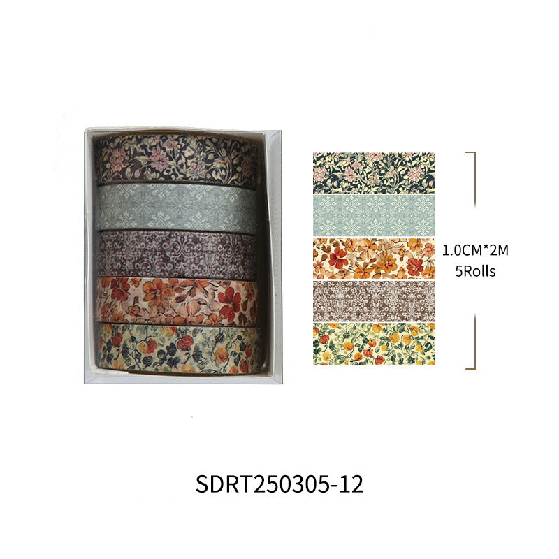Old Year Poem Washi Tape Set – Retro Literary Style, 12 Options - ViktaShop