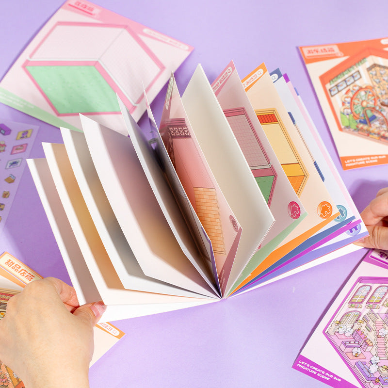 Miniature Pet Landscape Sticker Book - 18 Pages - ViktaShop