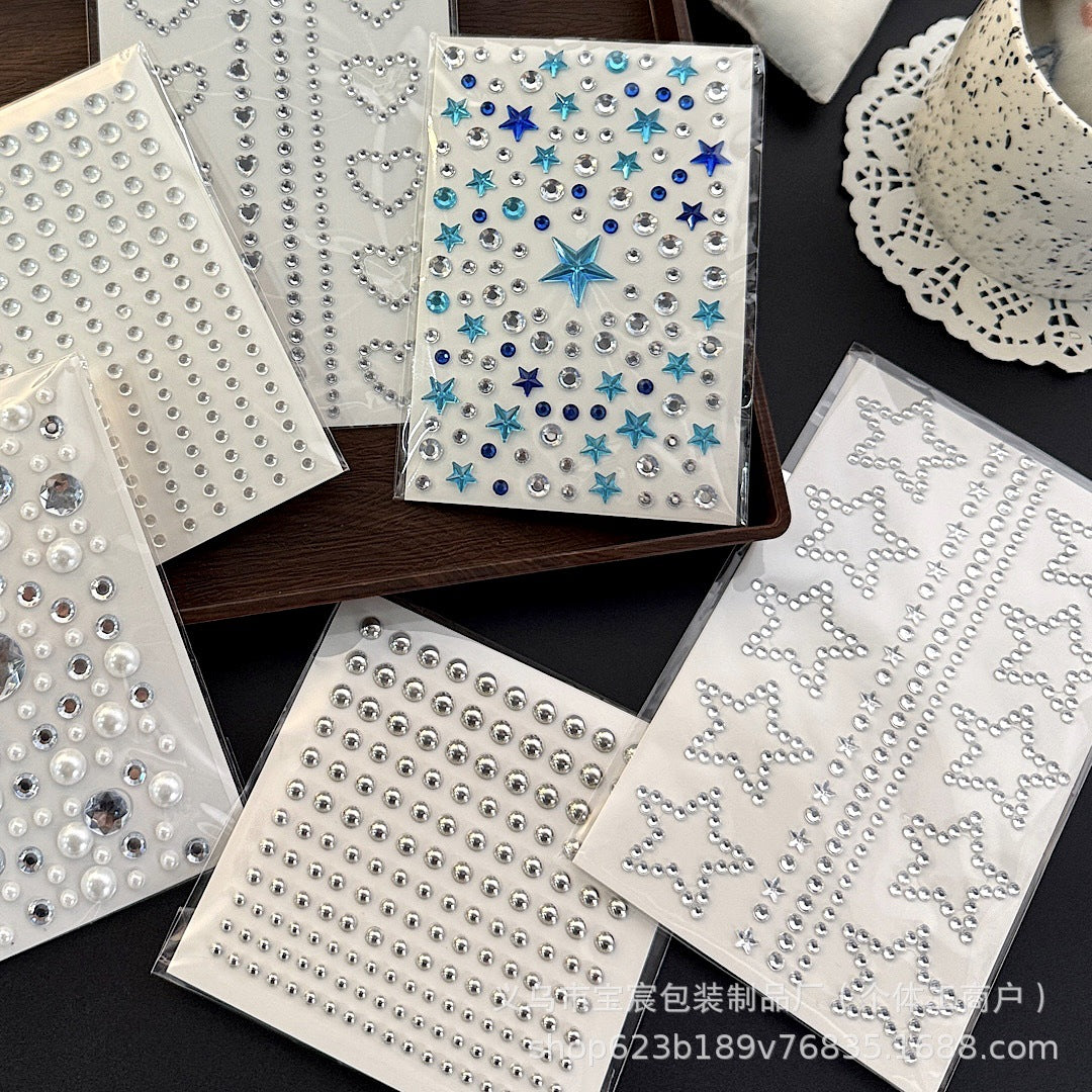 Love Star Rhinestone Stickers – 3D Heart & Bow, Girl Face Decoration - ViktaShop