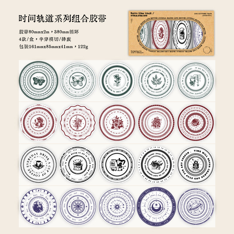 Retro Combination PET Tape for Hand Account Decoration, 2m - ViktaShop