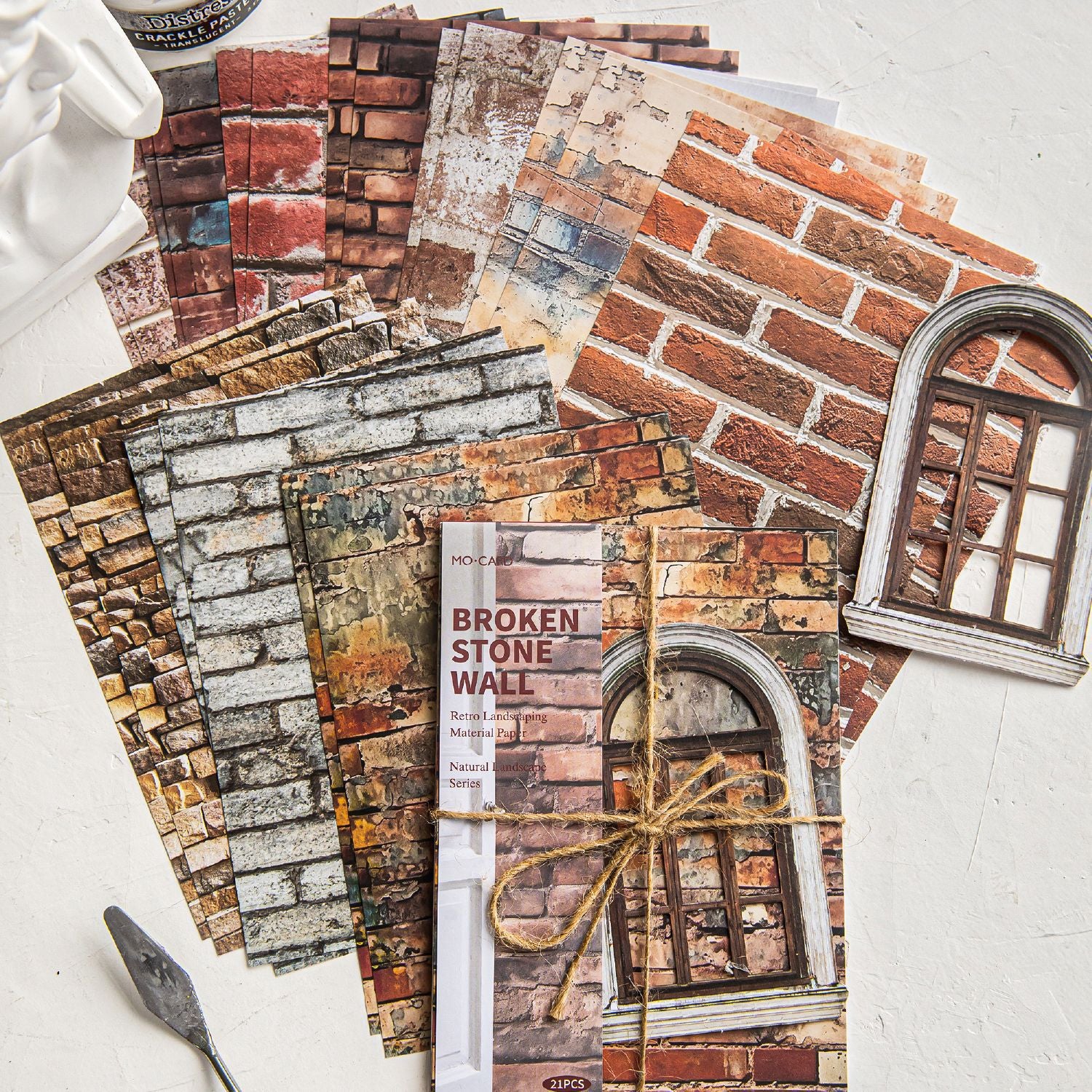Natural Landscape Series Retro Background Paper, 6 Options - ViktaShop