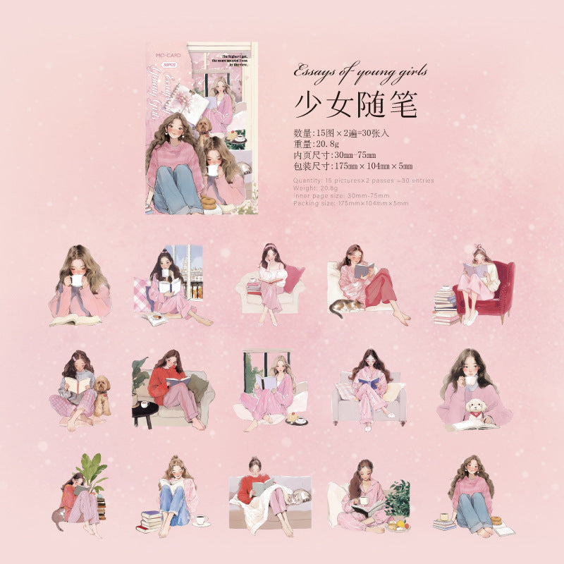 Elegant reading series PET stickers - ViktaShop