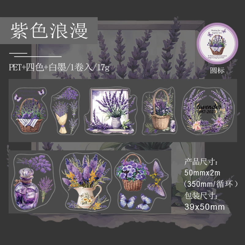 PET Plant Flower Sticker – Material Decoration Collage Tape, 3.5m - ViktaShop